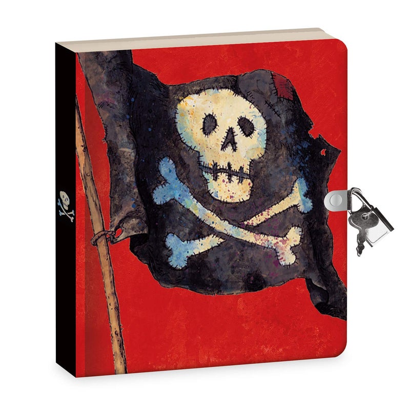 Peaceable Kingdom Pirates 6.25" Lock and Key, Lined Page Diary for Kids - Image 1